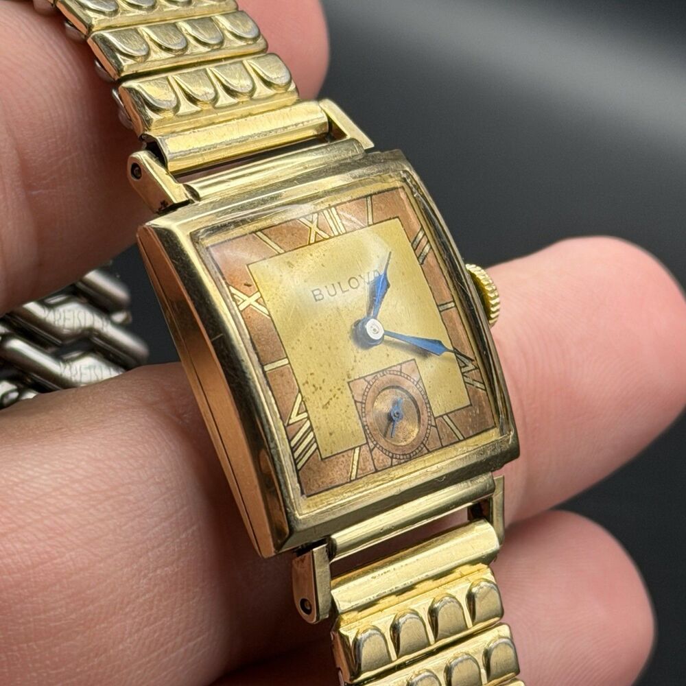 VTG 1940s Bulova Westchester Unisex Watch Rare Dual Tone Dial Runs 10k Gold Fill - Picture 2 of 5